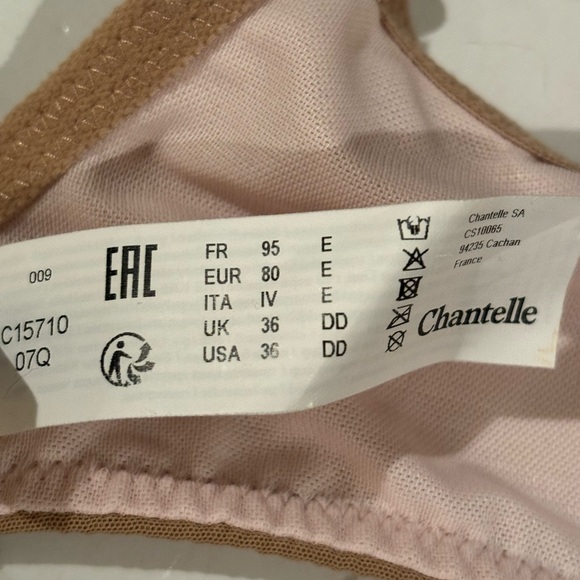 Chantelle Elegant Tan Lace 36DD Bra - Picture 9 of 9